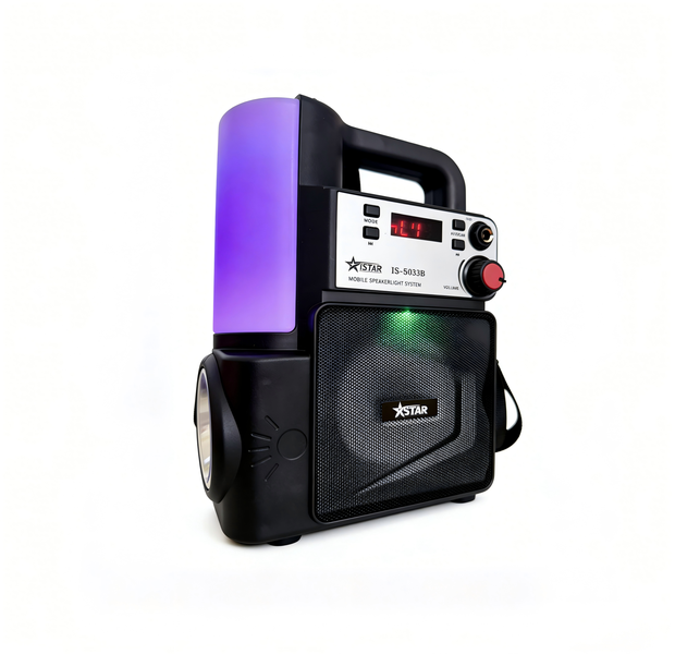 Portable 5" Bass Boombox - Shoulder Strap Speaker with RGB Light