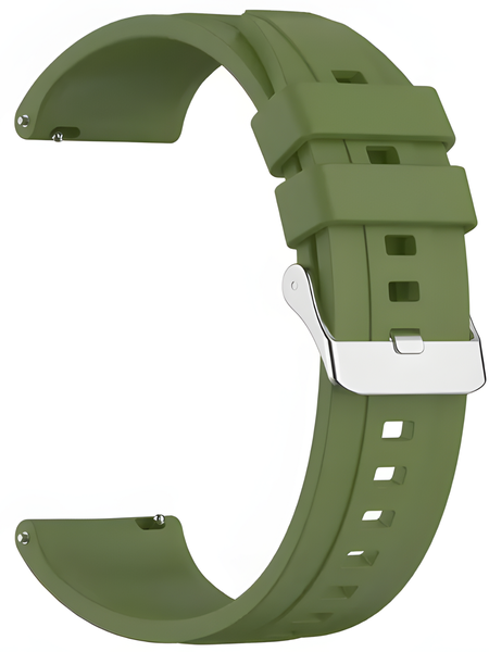 Silicone Strap for Garmin Vivoactive 5 with Silver buckle -Light Green