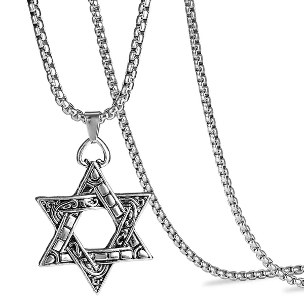 Hexagram Double-sided Necklace (RN-10034-HPD)