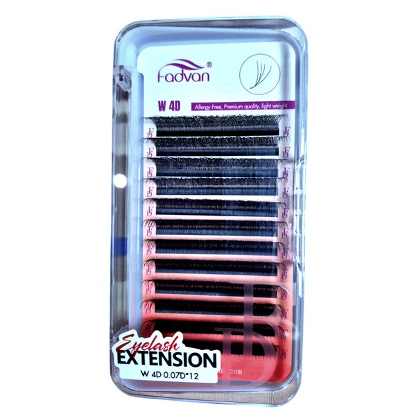 Fadvan-12mm D-Curl 4D W/Clover Lashes 0.07mm