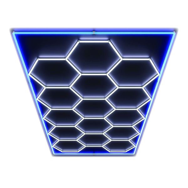 Hexagon Ceiling Light (15 Hexagons Plus Blue Border) Detail Garage