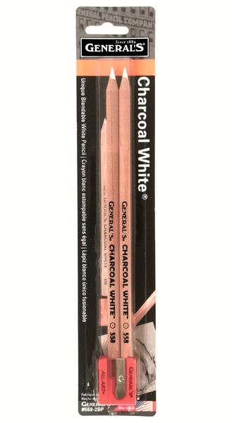 General's Charcoal White Pencil &amp; Sharpener Set