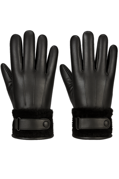 Winter Warm Waterproof Touch Screen Faux Leather Gloves For Men