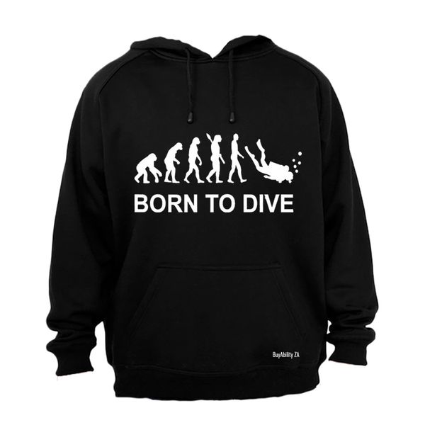 Born to Dive - Mens - Hoodie - Grey