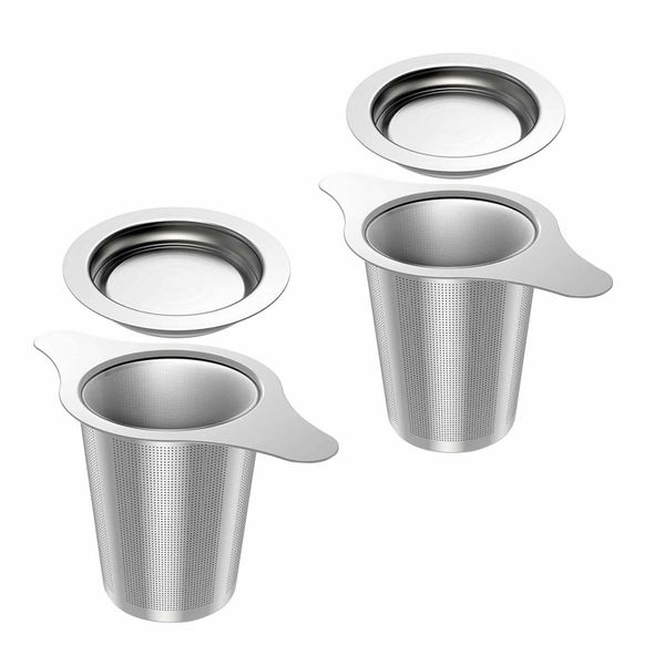 2Pcs Stainless Steel Fine Mesh Tea Strainer Infuser, Double Handles