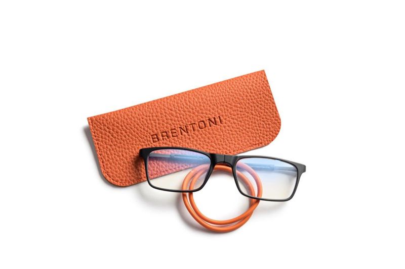 Brentoni Snap Reader Matt Black/Matt Orange Blue Blocker