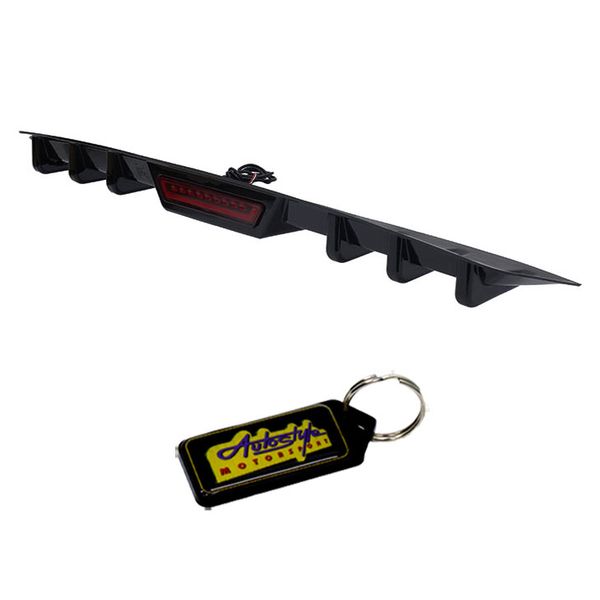 Universal Rear Apron Diffuser with LED Brake Light - Carbon Fibre &amp; Keyring