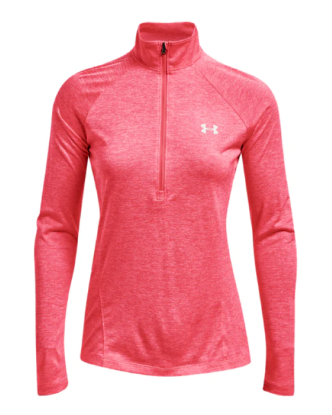 Under Armour Women's Tech 1/2 Zip - Cerise/Pink Lemonade/Metallic Silver