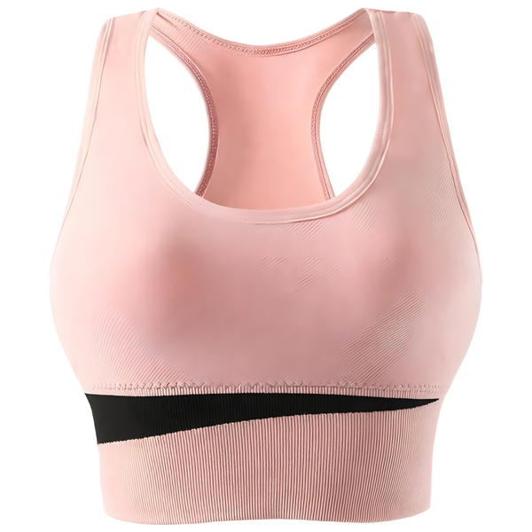 High-Impact Seamless Sports Bra - Wire-Free Racerback with Removable Pads
