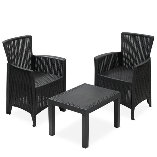 ECONOFURN Progarden Forest 3 Piece Rattan Patio / Balcony Set