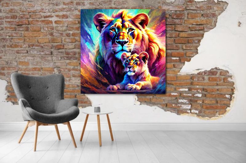 Canvas Wall Art - Big 5 - Moms and Babes Lion
