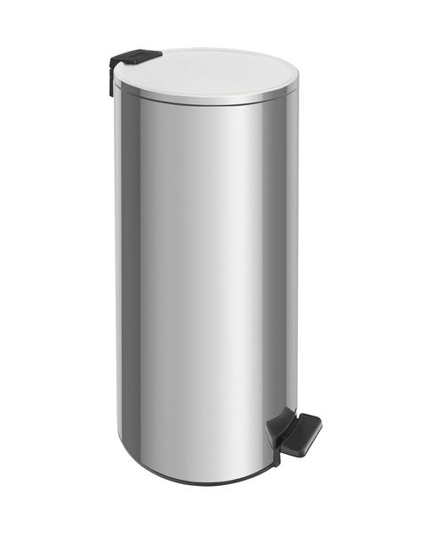 Tramontina stainless steel pedal trash bin &amp; removable internal bucket 30L