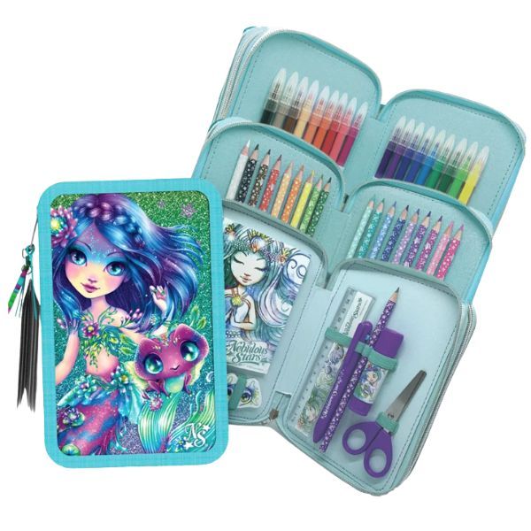 Nebulous Stars 3-Tier Pencil Case Nenuphia 45 Pc Stationery Set