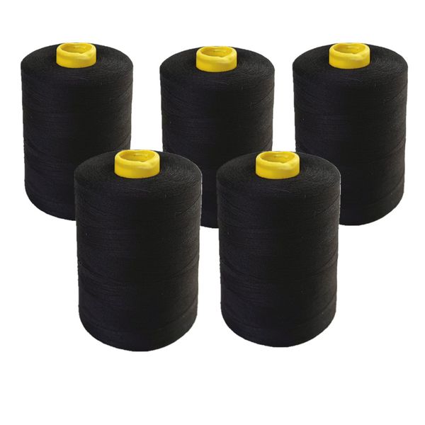 5 x Cotton Thread Spool Yarn For Sewing Machine 3000m - White