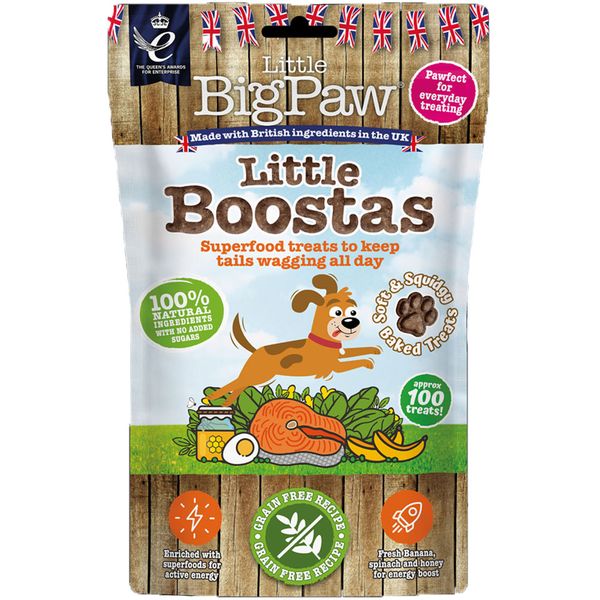 Little Big Paw Boostas Dog Treats -Box of 12x 90g | Paw-Shaped | Grain-Free