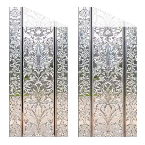 Decor 2D Floral Pattern Door Window Film Set of 2 -100cm
