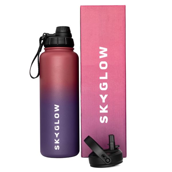 SkyGlow Double Wall - Gym Water Bottles - Sports Water Bottle - 1.2L