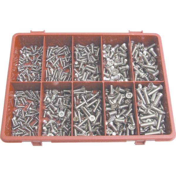 Metric Pozi C Sunk Machine Screw Kit A2 500 Piece
