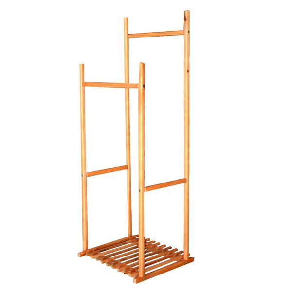Wooden Garment Coat Clothes Hanging Duty Rack by WOODLY