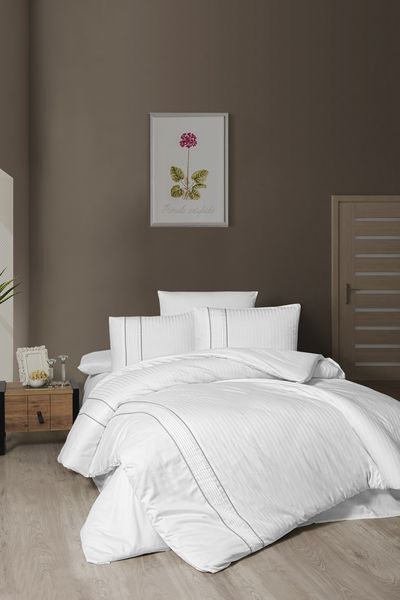 Cottonbox 6 Piece Deluxe Sateen Duvet Set - Alfa White