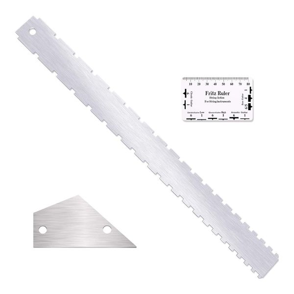Guitar Luthiers Tool Set Notched Straight Edge String Action Ruler Gauge