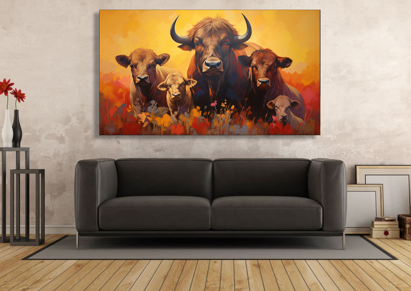 Canvas Wall Art - Buffalo Family Portrait - HC1104