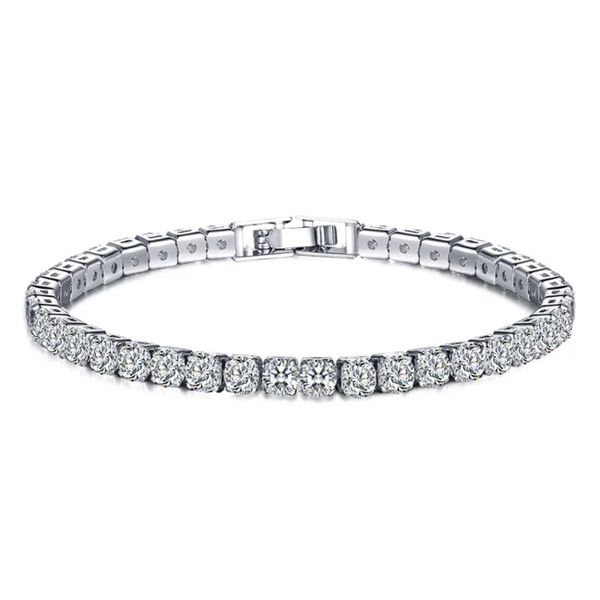 Women 925 4mm Cubic Zirconia Tennis Bracelets