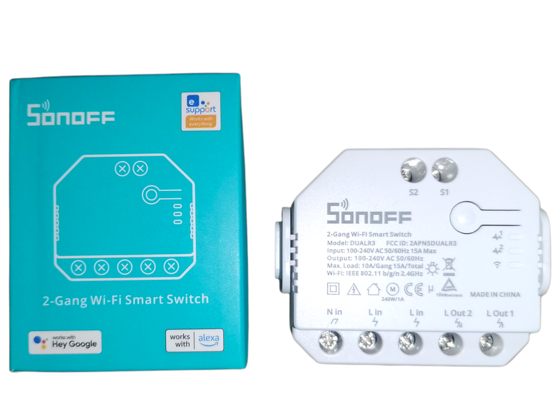 Sonoff 2-Gang WiFi Smart Switch / Hey Google+Alexa