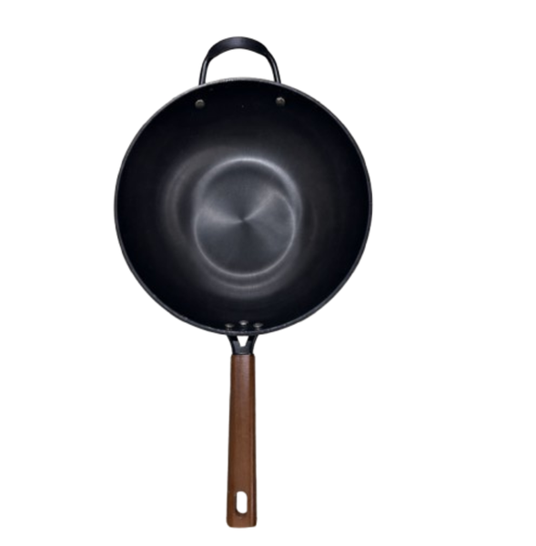 Stir-Fry Wok - Stainless Steel with Comfortable Wooden Handle
