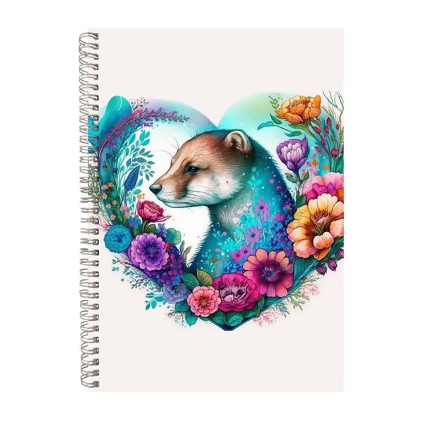 Stoat 3 Watercolor Heart Notebook Animal Gift Idea Notepad Pad 118