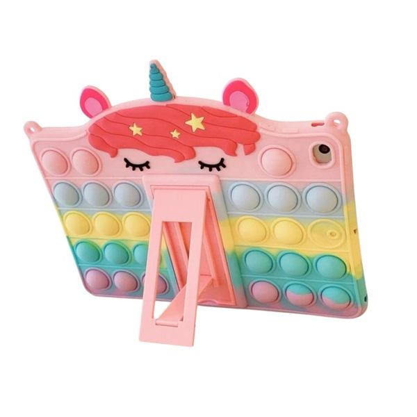 Adorable Rainbow Unicorn Cartoon IPad Protective Case 10.2