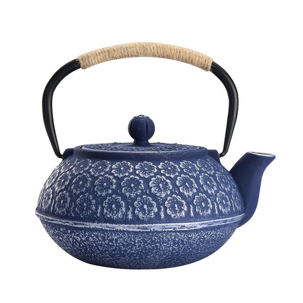 1000ml Cast Iron Retro Teapot Vintage Pot with Handle and Tea Strainer