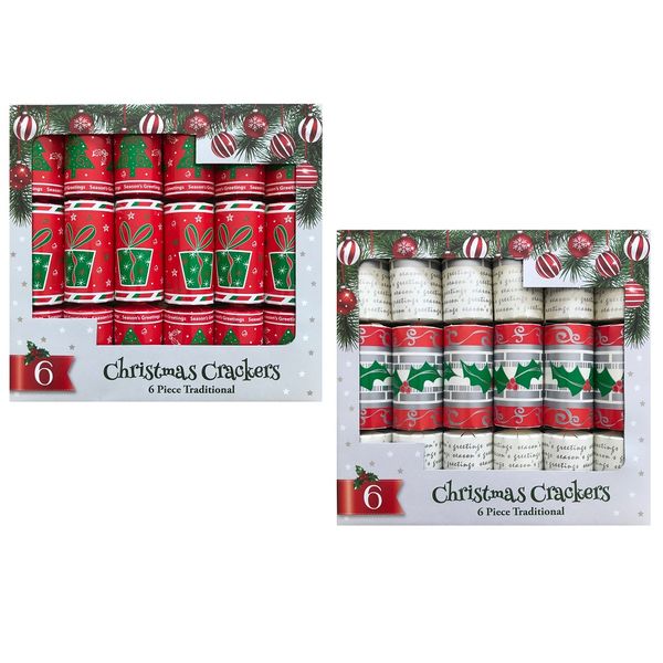 Christmas Crackers - 12 Piece (Red &amp; White)