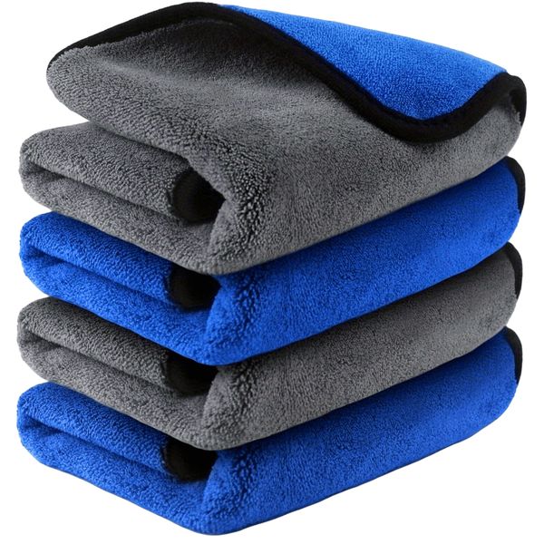 4-Pack Ultra-Thick Microfiber Car Tow Towels