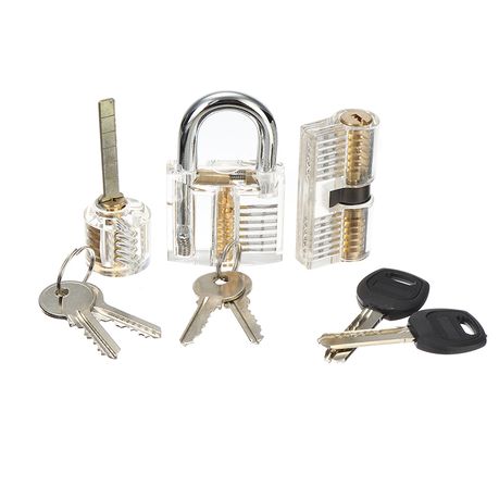 Locksmith training lock and picks set
