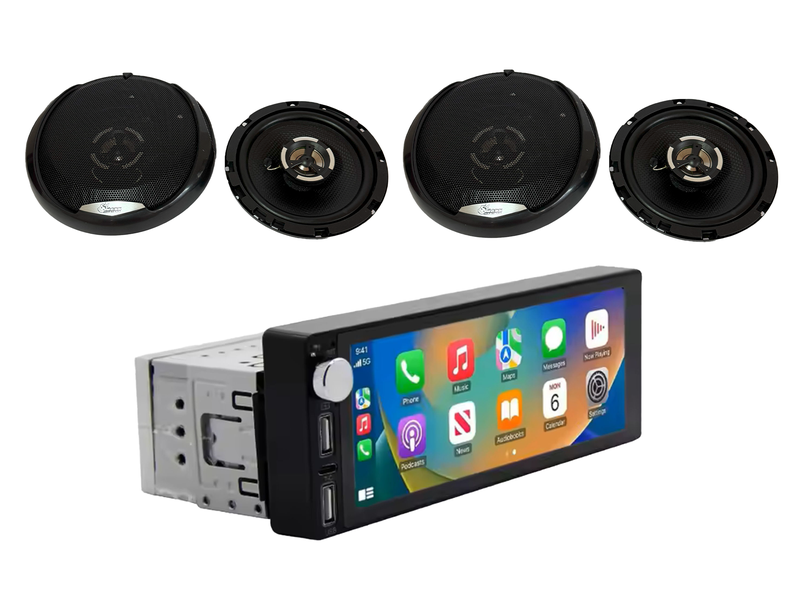 Bassmasters RX-650 6.5" 450W Speakers &amp; RS-705AC Bluetooth &amp; CarPlay Radio