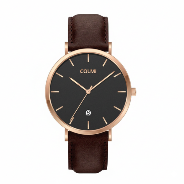 Colmi Astril - Rose Gold &amp; Brown Leather