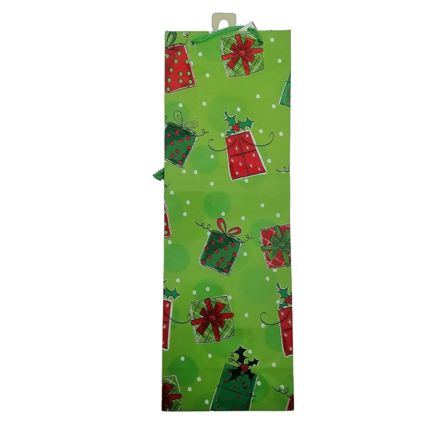 Christmas Present Theme Wine Gift Bag - Pack of 10