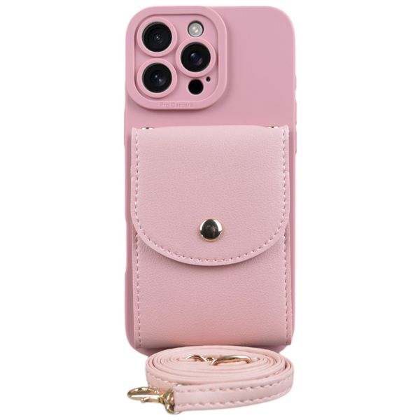 Minimalistic Card Holder Phone Case Compatible With IPH 16 Pro Max - Pink