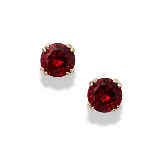 Morrisons Pair of Gemma 9ct Yellow Gold Rhodolite Garnet Stud Earrings