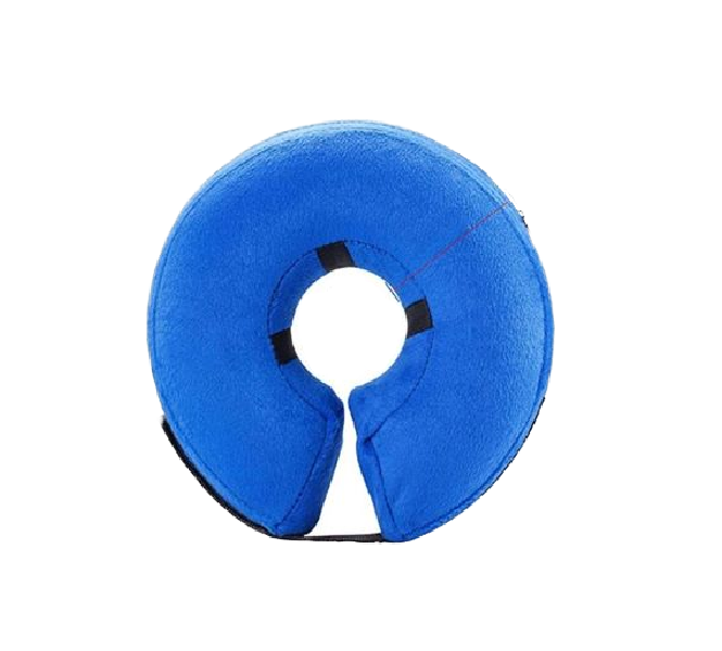 Blue PVC Pet Inflatable Collar - Comfortable Anti-Bite Lick Protection