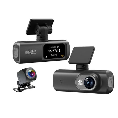 Dash Cam Front Rear, 4K Full UHD Dash Camera for Cars, 24H Parking Mode