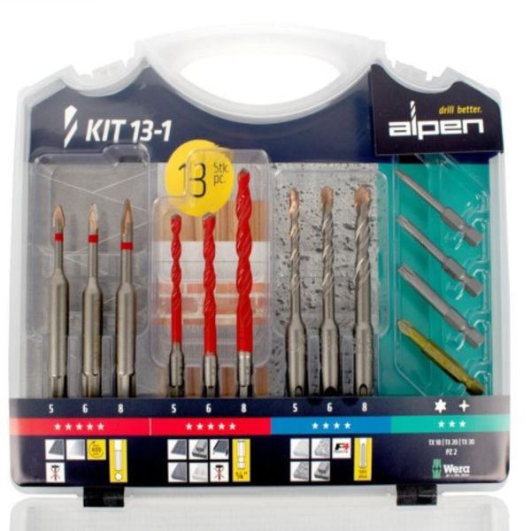 Alpen Kit 13- 13 Piece drill-screw set