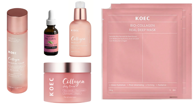 KOEC Complete Hydration &amp; Glass Skin Set with Hyaluronic Serum 5 Piece