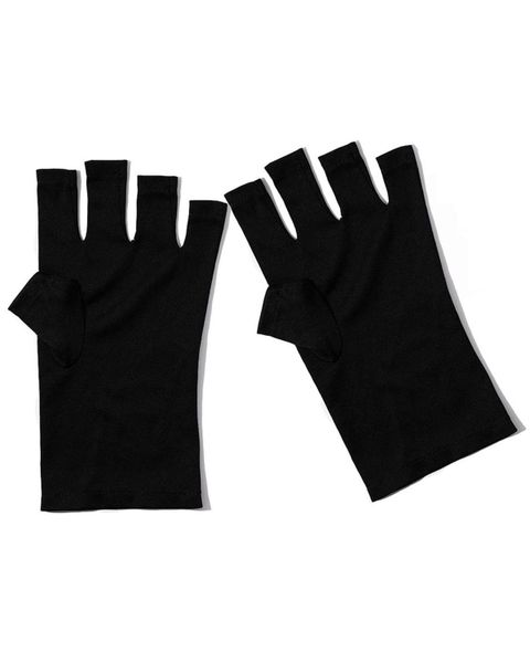 Fingerless Anti UV Light Gloves for Gel Nails-Black