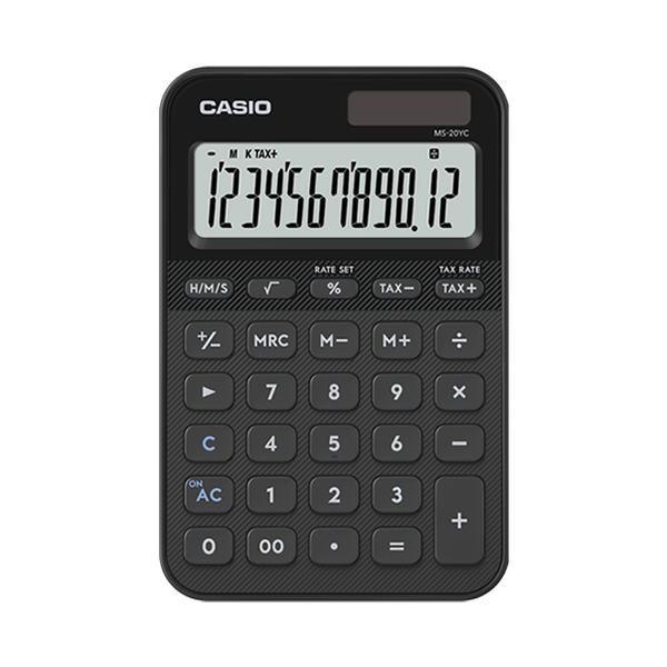 CASIO MS-20YC Mini Desktop Calculator - Colourful Range