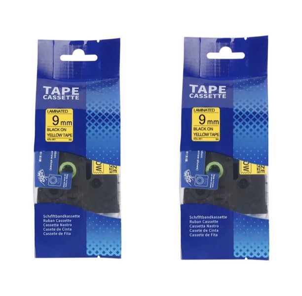 Compatible Brother TZe-621 Black on Yellow Laminated Tape Cartridge 9mm x 2