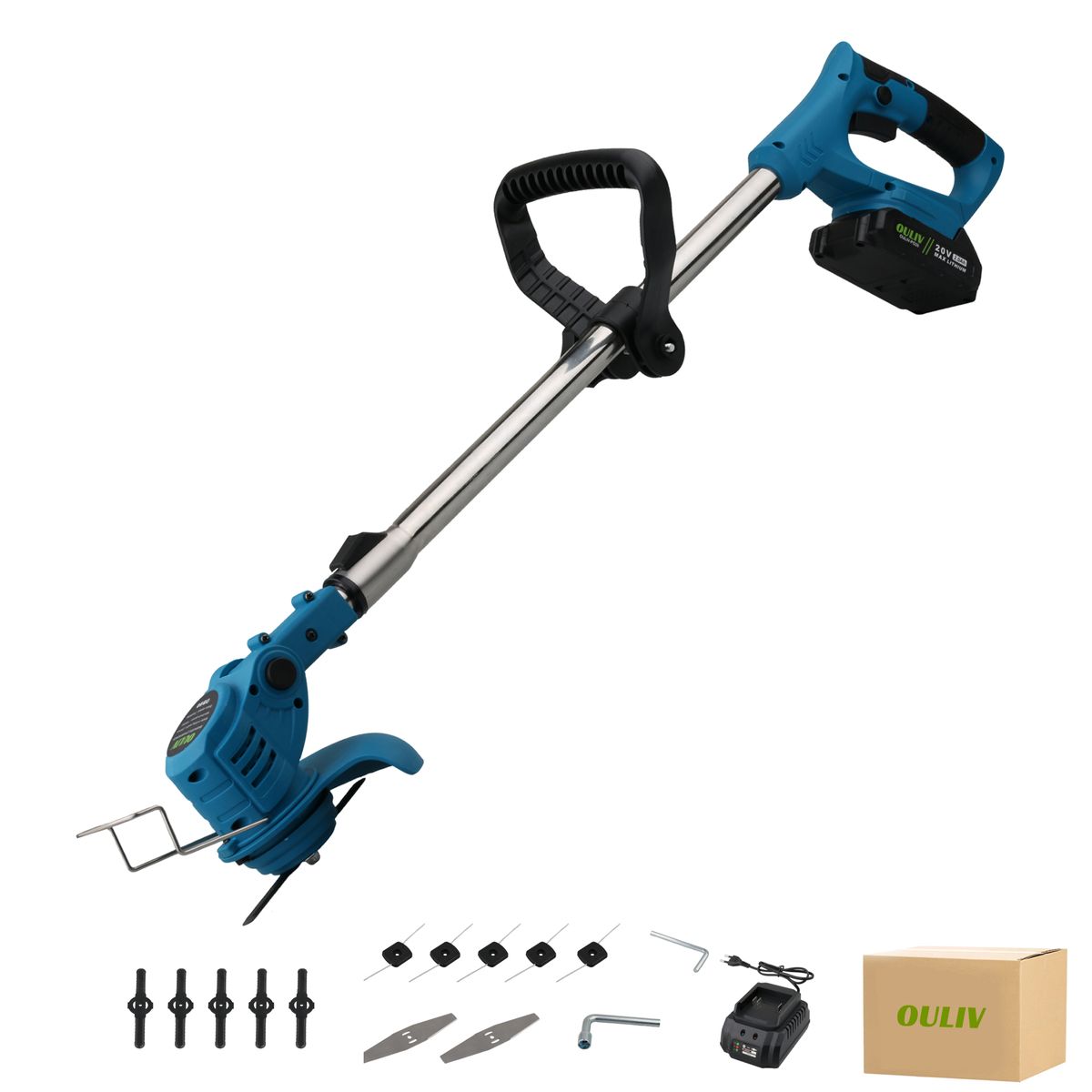 OULIV Portable Burshless Lithium Grass Trimmer -With Battery & Charger