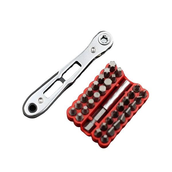34-in-1 Mini Ratchet Screwdriver Set - with Hex &amp; Star Bits