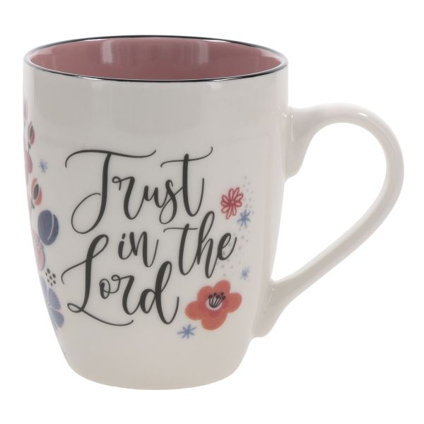 Mug with Pink Interior - Trust in the Lord